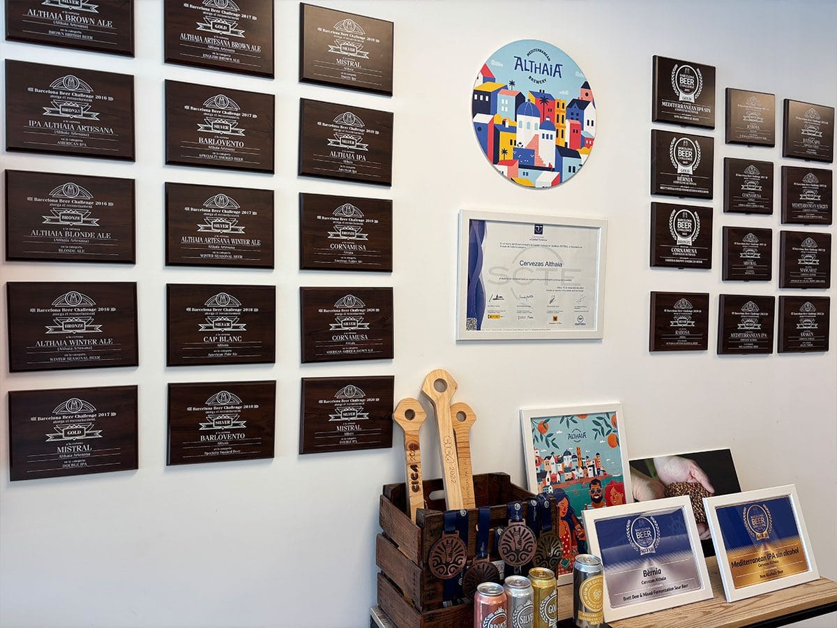 The awards earned by Cervezas Althaia.