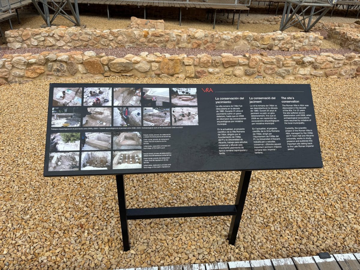 The research site at the Roman Villa in Albir, the open-air museum.