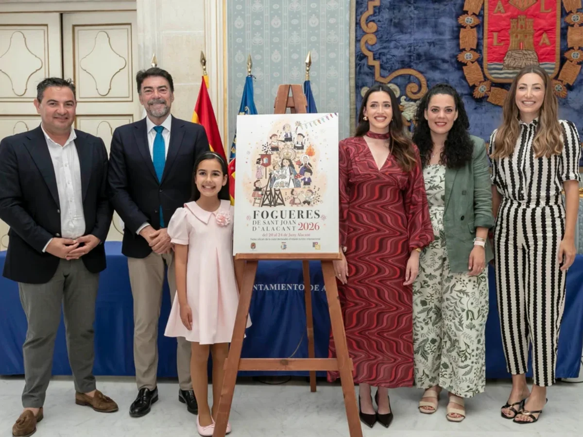 Presentation poster Hogueras Alicante 2026 A monument during Las Hogueras de San Juan in Alicante. Photo: Comunitat Valenciana.